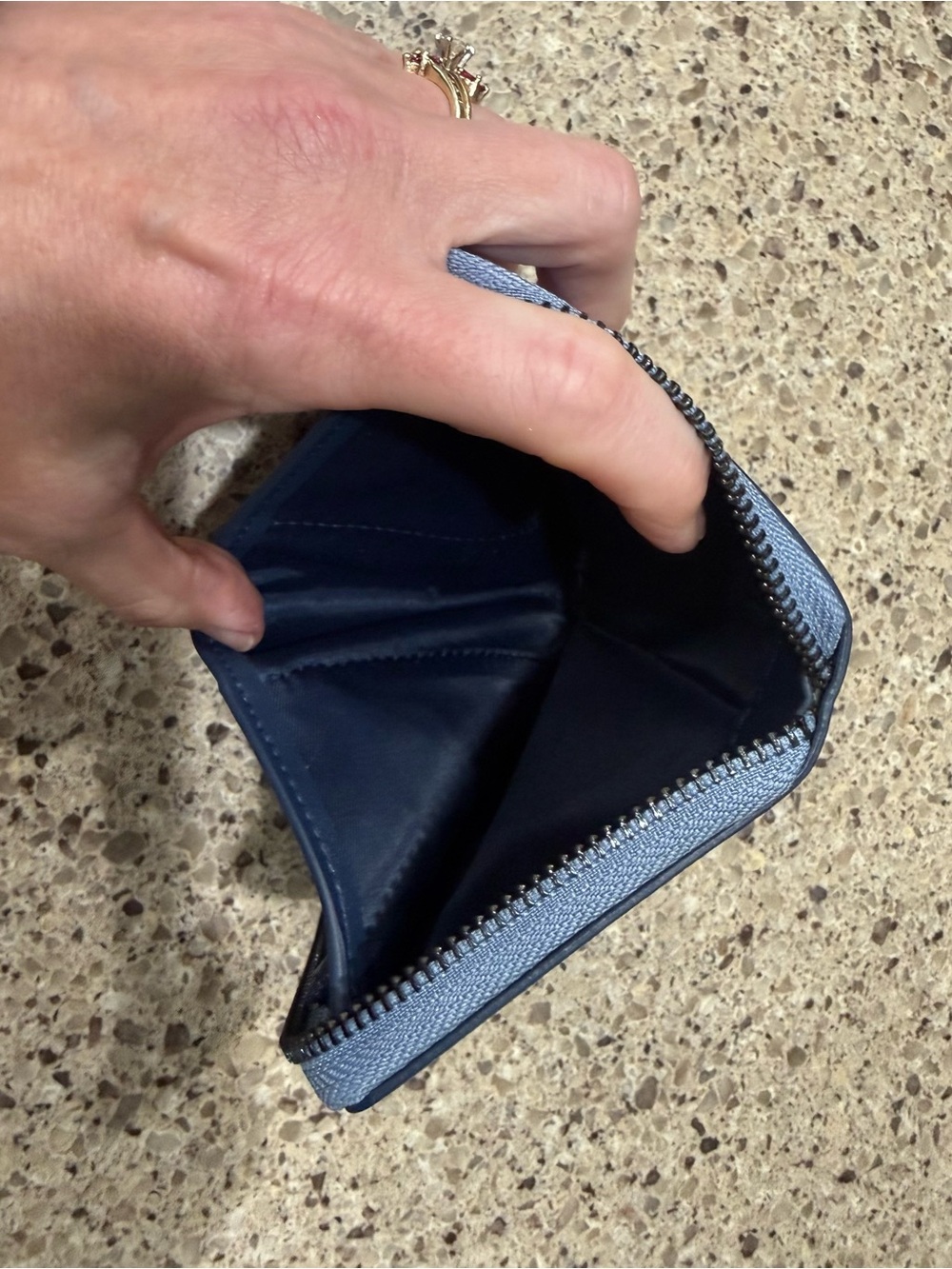 Coach Light Blue Leather Donald Duck Compact Zip Wallet - Picture 5 of 5